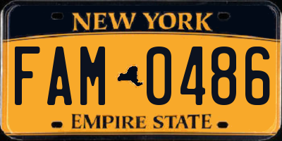 NY license plate FAM0486