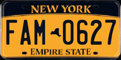 NY license plate FAM0627