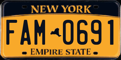 NY license plate FAM0691