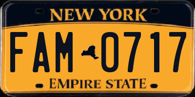 NY license plate FAM0717