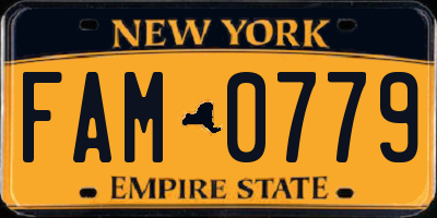 NY license plate FAM0779