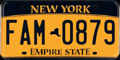 NY license plate FAM0879