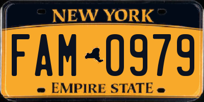 NY license plate FAM0979