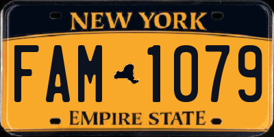 NY license plate FAM1079