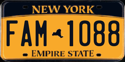 NY license plate FAM1088
