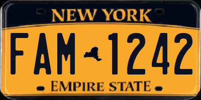 NY license plate FAM1242