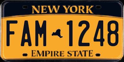 NY license plate FAM1248