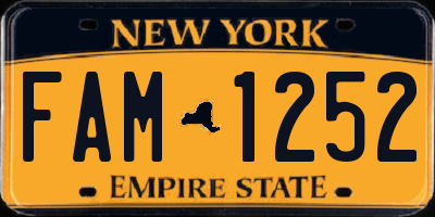 NY license plate FAM1252