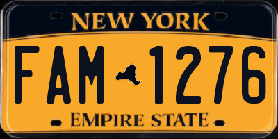 NY license plate FAM1276