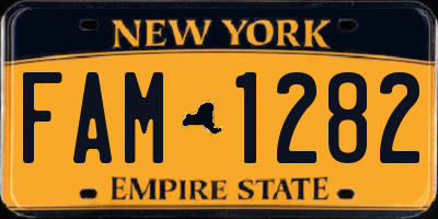 NY license plate FAM1282
