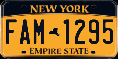 NY license plate FAM1295