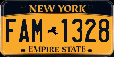 NY license plate FAM1328