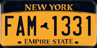 NY license plate FAM1331