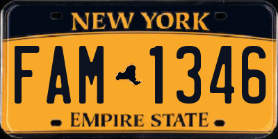 NY license plate FAM1346