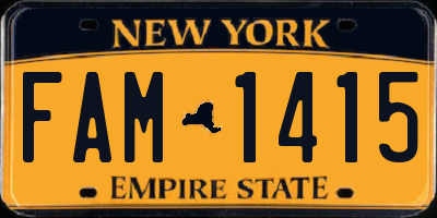 NY license plate FAM1415