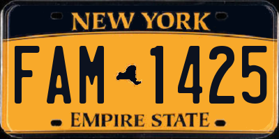 NY license plate FAM1425