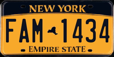 NY license plate FAM1434