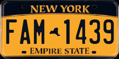 NY license plate FAM1439