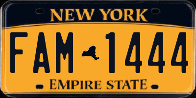 NY license plate FAM1444