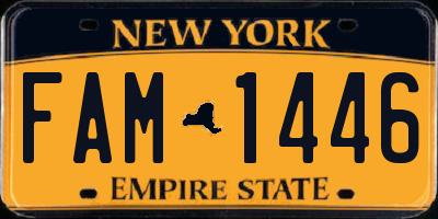 NY license plate FAM1446