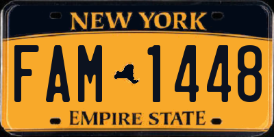 NY license plate FAM1448