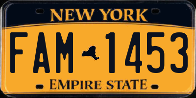 NY license plate FAM1453
