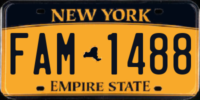NY license plate FAM1488