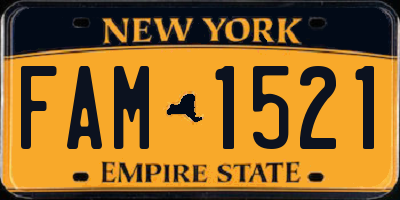 NY license plate FAM1521