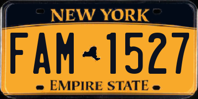 NY license plate FAM1527