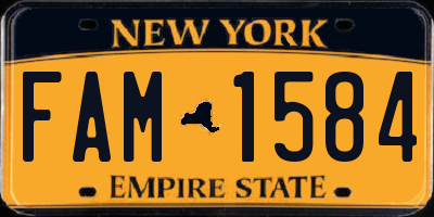 NY license plate FAM1584