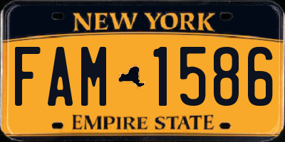 NY license plate FAM1586
