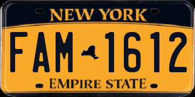 NY license plate FAM1612