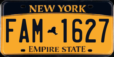 NY license plate FAM1627