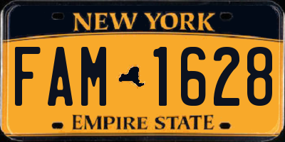 NY license plate FAM1628