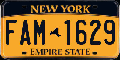 NY license plate FAM1629