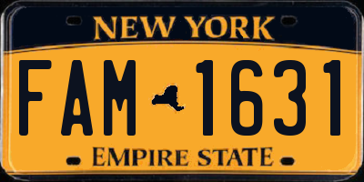 NY license plate FAM1631