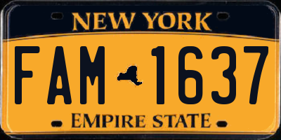NY license plate FAM1637
