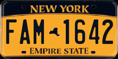 NY license plate FAM1642
