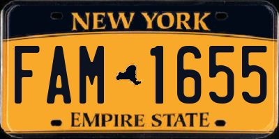 NY license plate FAM1655
