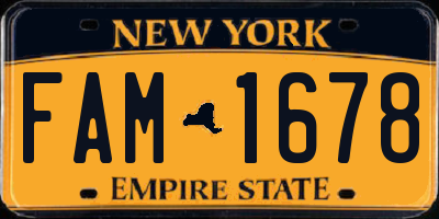 NY license plate FAM1678