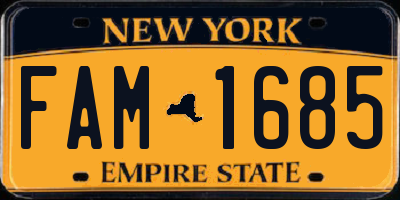 NY license plate FAM1685