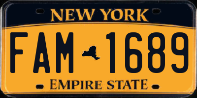 NY license plate FAM1689