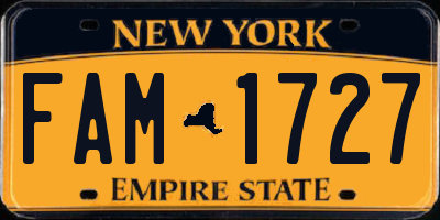 NY license plate FAM1727