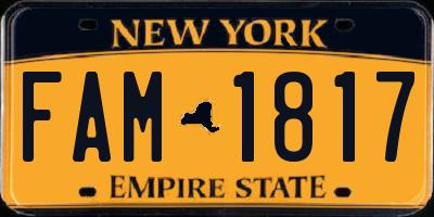 NY license plate FAM1817