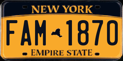 NY license plate FAM1870