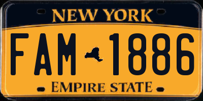NY license plate FAM1886