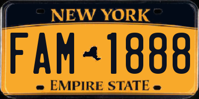NY license plate FAM1888