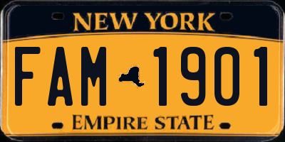 NY license plate FAM1901