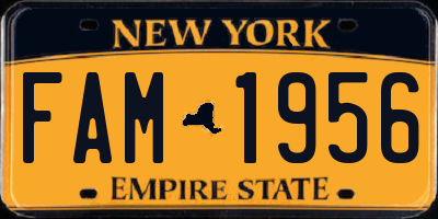 NY license plate FAM1956