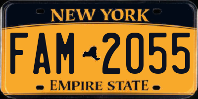 NY license plate FAM2055